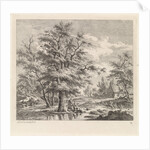 Two boys at a lake by Leendert Overbeek