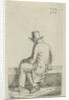 Sitting man on wall by Anthonie Willem Hendrik Nolthenius de Man