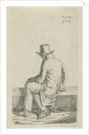 Sitting man on wall by Anthonie Willem Hendrik Nolthenius de Man