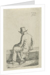 Sitting man on wall by Anthonie Willem Hendrik Nolthenius de Man