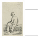 Sitting man on wall by Anthonie Willem Hendrik Nolthenius de Man