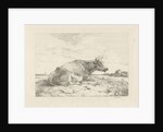 Lying cow with thistle by Pieter Gerardus van Os