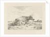 Lying cow with thistle by Pieter Gerardus van Os