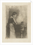 Woman at a washtub by Gerard Jan Bos