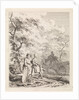 Old man, woman and child on a forest path by Leendert Overbeek