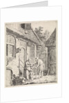 Courtyard with farmers, Johannes Christiaan Janson by Christina Chalon