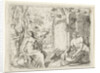 Two nymphs and two satyrs in a wooden tub, Herman van Swanevelt by Charles Audran
