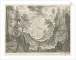 Wooded Landscape with waterfall, Aegidius Sadeler by Roelant Savery