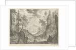 Wooded Landscape with waterfall, Aegidius Sadeler by Roelant Savery