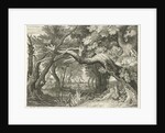 Deer hunting in a forest lake by Aegidius Sadeler