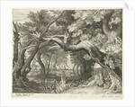 Deer hunting in a forest lake by Aegidius Sadeler