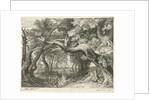 Deer hunting in a forest lake by Aegidius Sadeler