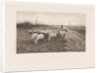 Shepherd with flock of sheep by Elias Stark