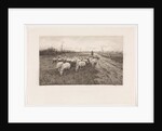 Shepherd with flock of sheep by Elias Stark