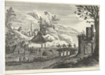 Italian landscape with face on a city, Willem van de Lande by Adriaen van Nieulandt I