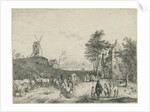 Village with inn and windmill, S. Le Masurier by Jan Brueghel II