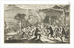 Indians torturing a prisoner with lighted torches by Jan Claesz ten Hoorn
