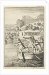 Cook of Marie-Catherine d'Aulnoy arguing on a rowboat with some girls from Biscay by Caspar Luyken
