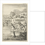 Cook of Marie-Catherine d'Aulnoy arguing on a rowboat with some girls from Biscay by Caspar Luyken
