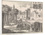 Child is thrown out the window because it refuses to serve Mass by Jan Luyken