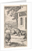 Sancho sleeping in a pig trough in front of a farm by Pieter Mortier