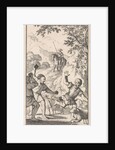 Sancho pelted with stones by shepherds by Pieter Mortier