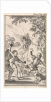 Sancho pelted with stones by shepherds by Pieter Mortier