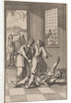 Mahomed falls into raptures at the feet of his wife Kadiga by Timotheus ten Hoorn