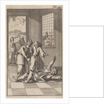 Mahomed falls into raptures at the feet of his wife Kadiga by Timotheus ten Hoorn