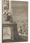 Don Clarazel is lifted in a laundry basket by Nathanael Holbeex