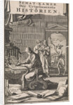 Scholar writing in his study, Jan Luyken by Jan Claesz ten Hoorn
