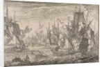 Battleship between Turkish warships and the ships of the Knights of Malta by Johann David Zunnern