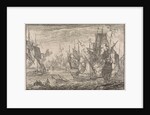 Battleship between Turkish warships and the ships of the Knights of Malta by Johann David Zunnern