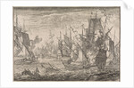 Battleship between Turkish warships and the ships of the Knights of Malta by Johann David Zunnern