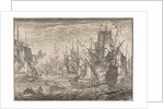 Battleship between Turkish warships and the ships of the Knights of Malta by Johann David Zunnern
