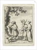 Personified soul in conversation with Meat and a blind by Pieter Arentsz II