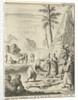 Lappish ceremony with a drum conjures by Jan Luyken