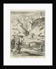 Laplanders move on wooden slats and slides through the snowy landscape by Jan Luyken
