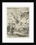Laplanders move on wooden slats and slides through the snowy landscape by Jan Luyken