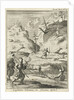 Laplanders move on wooden slats and slides through the snowy landscape by Jan Luyken