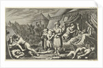King of Ormus attacked and slain in a tent camp by Jan Luyken