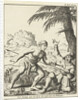 Javanese and Dutch man stabbing each other with a spear and a dagger down by Jan Luyken
