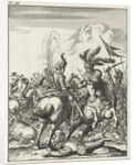Emperor Conrad III cleaves in a cavalry skirmish a Saracen by Timotheus ten Hoorn
