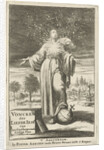 Woman with burning bosom looks skyward by Pieter Arentsz II