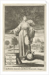 Woman with burning bosom looks skyward by Pieter Arentsz II