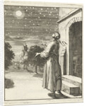 Woman contemplating the moon and stars by Pieter Arentsz II
