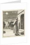Woman contemplating the moon and stars by Pieter Arentsz II