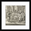 Farmer speaks with an olive branch in hand to the prince and his advisers by Aart Wolsgrein