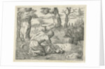Simson find honey in the dead lion by Cornelis Massijs