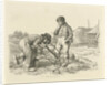 Sawing and a standing boy by Jacob Ernst Marcus